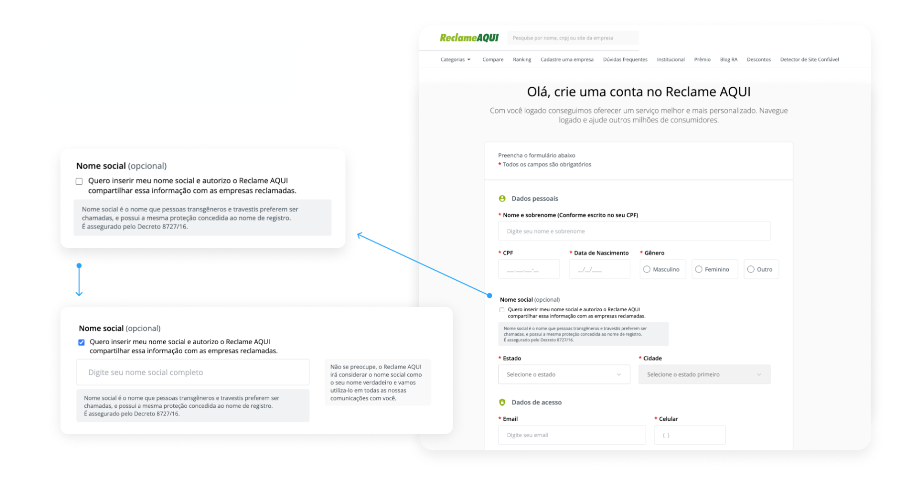 Registro visual 5 do projeto Nome social